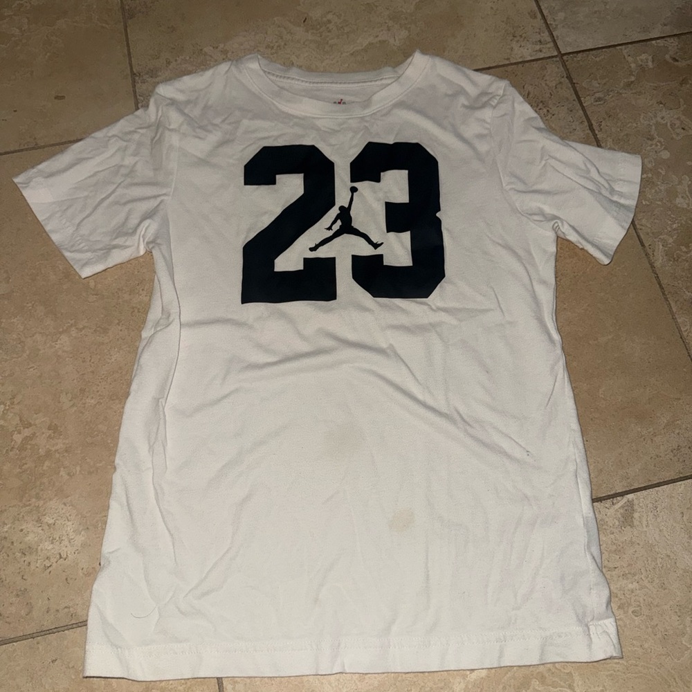 Jordan White Tee with Black Graphic